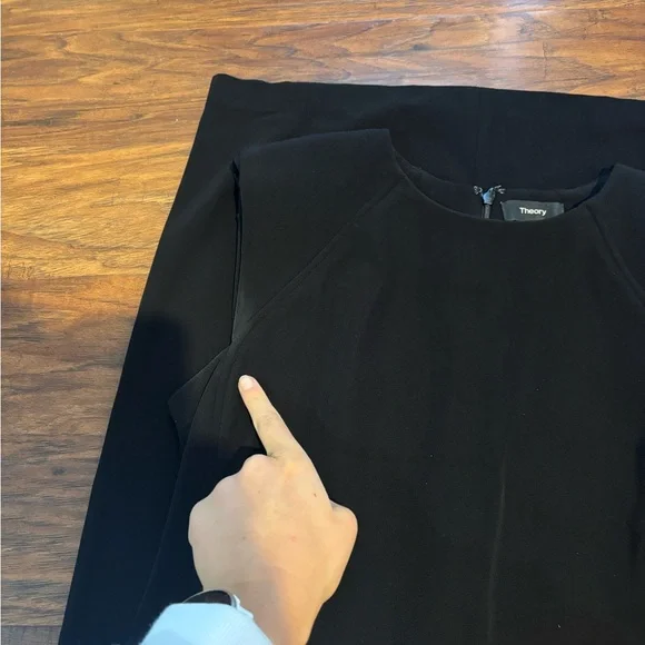 Theory Classic Power Dress In Black Bistretch Crepe Size 10 - Picture 3 of 4